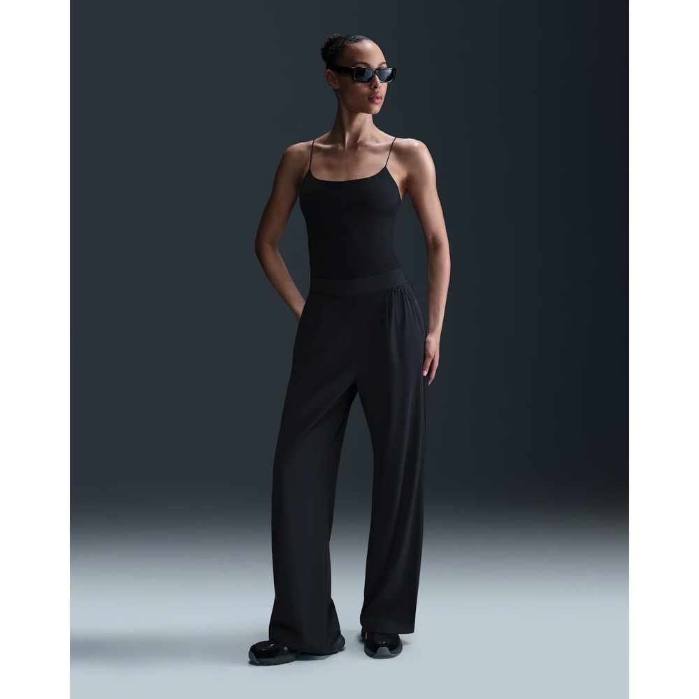 Nike 24.7 Dri-FIT PerfectStretch Black Wide Leg Pants Loose High Rise Womens L